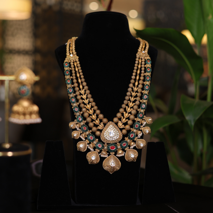 Royal Peacock Bridal Gold Necklace Set
