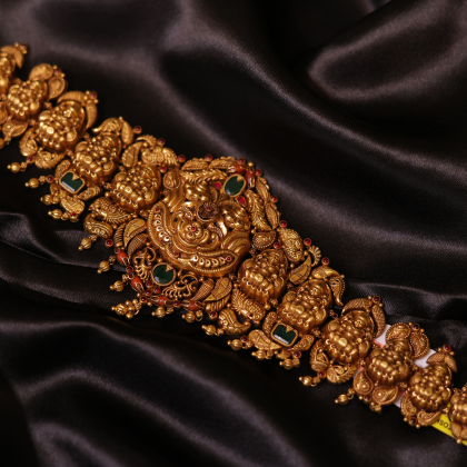 Divine Lakshmi Temple Gold Vanki Bracelet | Santosh Ji Jewellers Moradabad