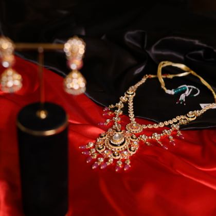 Polki Kundan Earrings, Bridal Jhumka, Santosh Ji Jewellers,