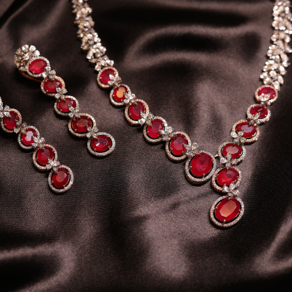 A royal symphony of rubies and diamonds — handcrafted for those who wear confidence like a crown.