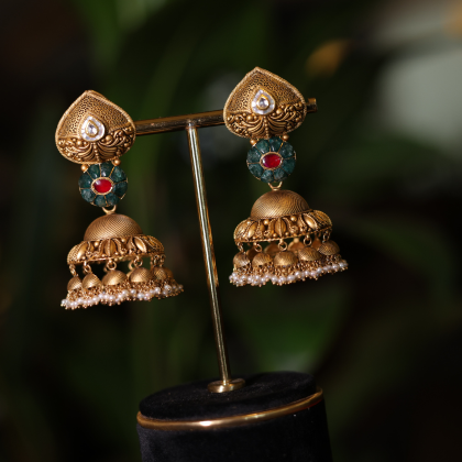 Regal Peacock Jhumka Earrings