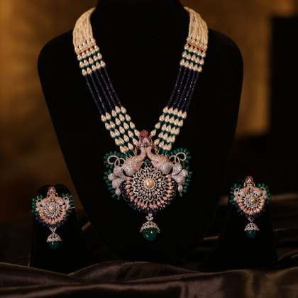 Majestic Peacock Radiance Necklace Set