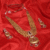 Antique Gold Crescent Bridal Necklace Set with Red Meenakari Work