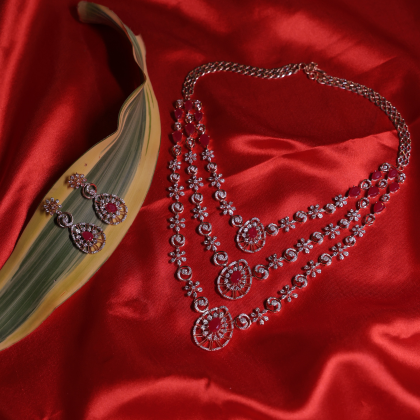 Ruby Elegance Diamond Necklace Set